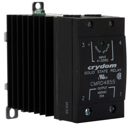 Sensata/Crydom CMR48 Series Solid State Relay, 55 A Load, DIN Rail Mount, 530 V Load, 32 V Control, CMRD4855