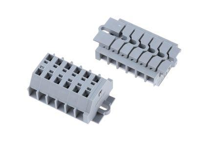 WAGO261-106 261 Series Terminal Strip, 2.5mm², Single-Level, Cage Clamp Termination