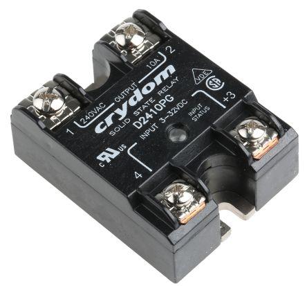 Sensata/Crydom Series 1 Series Solid State Relay, 10 A Load, Panel Mount, 280 V rms Load, 32 V Control, D2410PG