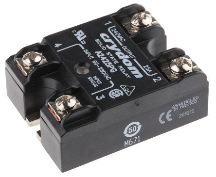 Sensata/Crydom Series 1 Series Solid State Relay, 25 A Load, Panel Mount, 280 V rms Load, 280 V Control, A2425PG