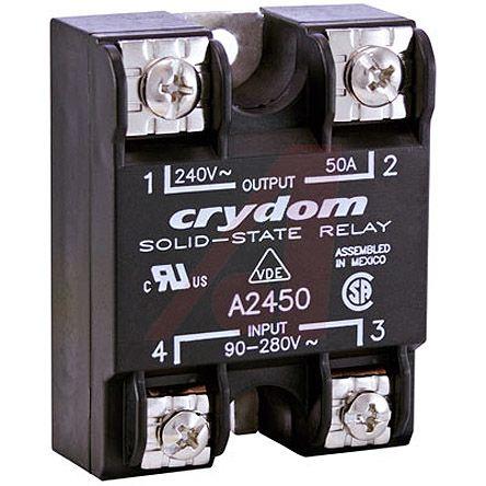 Sensata/Crydom 1 Series Solid State Relay, 50 A rms Load, Panel Mount, 280 V rms Load, 280 V rms Control, A2450PG