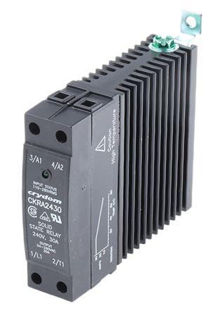 Sensata/Crydom CKR Series Solid State Relay, 30 A rms Load, DIN Rail Mount, 280 V rms Load, 280 V rms Control, CKRA2430