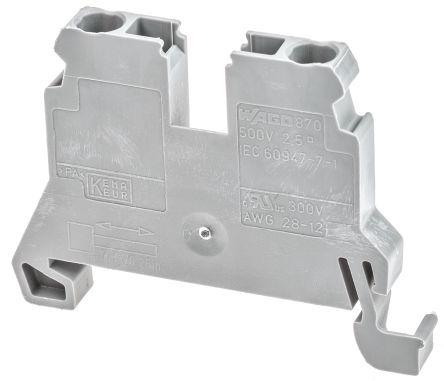 WAGO870-901 870 Series DIN Rail Terminal Block, 2.5mm², Single-Level, Cage Clamp Termination