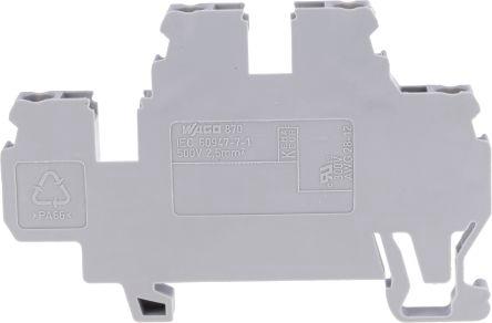 WAGO870-501 870 Series Terminal Block, 2.5mm², Double-Level, Cage Clamp Termination