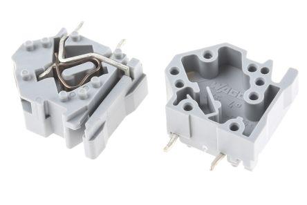 WAGO PCB Terminal Block, 1-Contact, Through Hole Mount, 1-Row, Spring Cage Termination