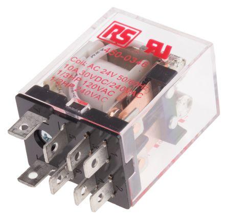 NON INDICATING RELAY, 10A DPDT 24VAC