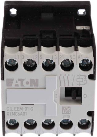 Eaton xStart Contactor, 24 V dc Coil, 1 Pole, 6.6 A, 3 kW, 3NO