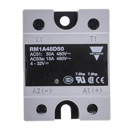 Carlo Gavazzi Solid State Relay, 50 A rms Load, Panel Mount, 530 V Load, 32 V Control, RM1A48D50