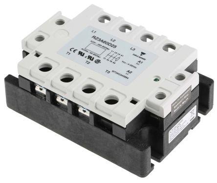 Carlo Gavazzi Solid State Relay, 25 A rms Load, Panel Mount, 660 V Load, 32 V Control, RZ3A60D25