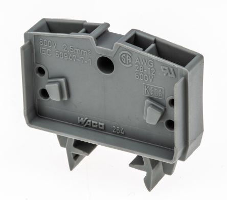 WAGO264-701 264 Series Feed Through Terminal Block, 2.5mm², Single-Level, Cage Clamp Termination