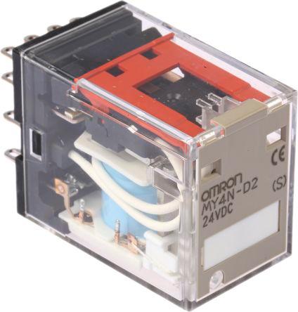 4PDT PLUG-IN RELAY,5A 24VDC COIL