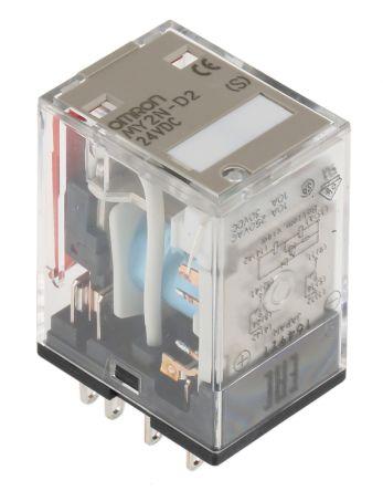 MY2N-D2 MINI 10A DPDT IND RELAY, 24VDC
