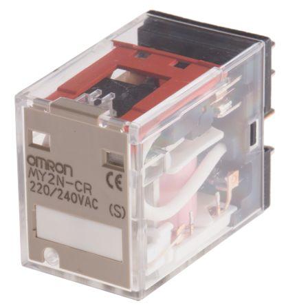 DPDT PLUG-IN RELAY,10A 220/240VAC COIL