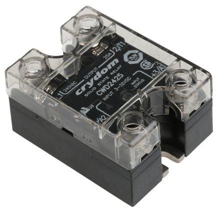 Sensata/Crydom CW24 Series Solid State Relay, 25 A rms Load, Panel Mount, 280 V rms Load, 32 V Control, CWD2425