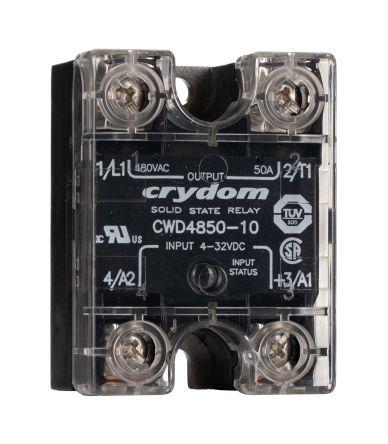 Sensata/Crydom CW Series Solid State Relay, 50 A rms Load, Panel Mount, 660 V ac Load, 32 V Control, CWD4850-10