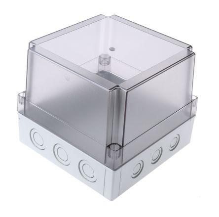 Fibox Grey Polycarbonate Enclosure, IP66, IP67, Clear Lid, 180 x 180 x 150mm