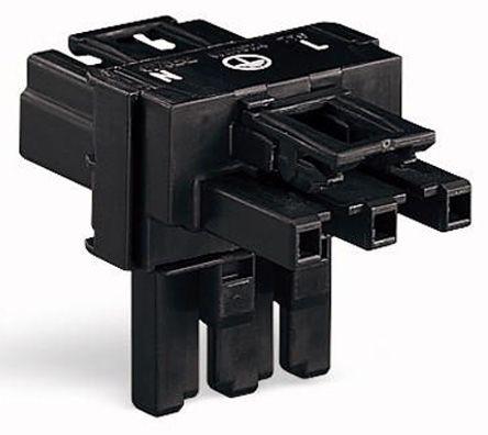 WAGO 770 Series Distribution Block, 3-Pole, Male to Female, 4-Way, 25A