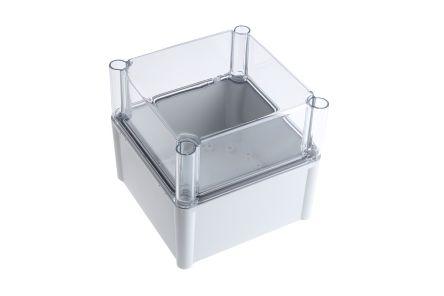 Fibox SOLID PC Series Grey Polycarbonate Enclosure, IP66, IP67, Transparent Lid, 188 x 188 x 180mm