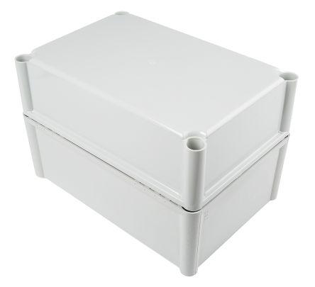 Fibox SOLID PC Series Grey Polycarbonate Enclosure, IP67, Grey Lid, 278 x 188 x 180mm