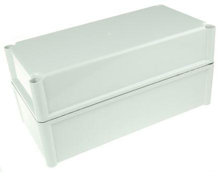 Fibox SOLID PC Series Grey Polycarbonate Enclosure, IP66, IP67, Grey Lid, 378 x 188 x 180mm