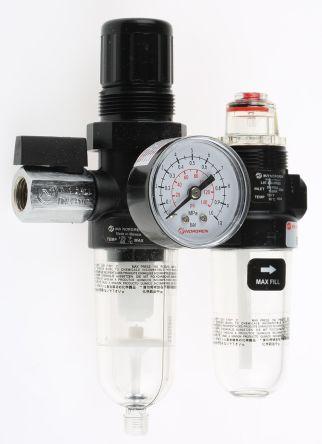 Norgren G 1/4 FRL, Automatic Drain, 40µm Filtration Size - Without Pressure Gauge