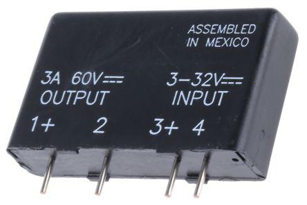 Sensata/Crydom DRA1 SERIES Series Solid State Relay, 3 A Load, PCB Mount, 60 V dc Load, 32 V dc Control, MPDCD3-B