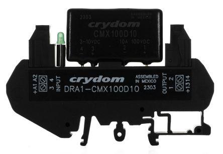 Sensata/Crydom DRA Series Solid State Interface Relay, 10 V dc Control, 8 A Load, DIN Rail Mount, DRA1-CMX100D10