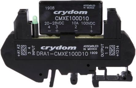 Sensata/Crydom DRA Series Solid State Interface Relay, 28 V dc Control, 8 A Load, DIN Rail Mount, DRA1-CMXE100D10