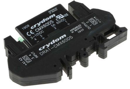 Sensata/Crydom DRA1 CMX Series Solid State Interface Relay, 10 V dc Control, 5 A Load, DIN Rail Mount, DRA1-CMX60D5