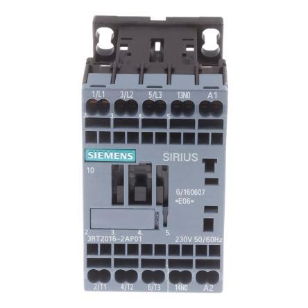 Siemens SIRIUS Innovation 3RT2 Contactor, 230 V ac Coil, 3 Pole, 9 A, 4 kW, 3NO