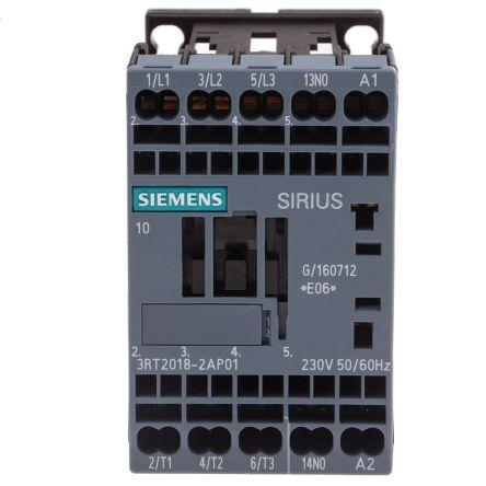 Siemens SIRIUS Innovation 3RT2 Contactor, 230 V ac Coil, 3 Pole, 16 A, 7.5 kW, 3NO