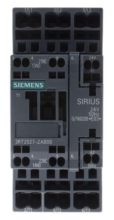 Siemens SIRIUS Innovation 3RT2 Contactor, 24 V ac Coil, 3 Pole, 32 A, 15 kW, 3NO