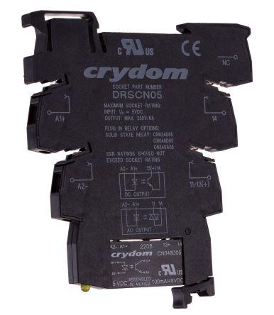 Sensata/Crydom DRA-CN Series Solid State Interface Relay, 12 V dc Control, 0.1 A Load, DIN Rail Mount, DRA-CN048D05