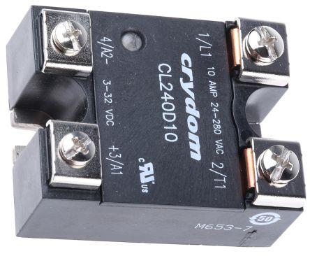 Sensata/Crydom CL Series Series Solid State Relay, 10 A rms Load, Panel Mount, 280 V rms Load, 32 V dc Control, CL240D10