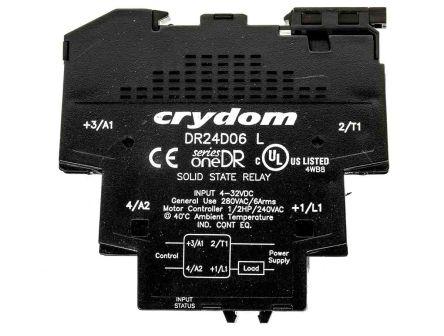 Sensata/Crydom Solid State Interface Relay, 32 V dc Control, 6 A rms Load, DIN Rail Mount, DR24D06