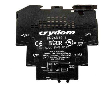 Sensata/Crydom Solid State Interface Relay, 32 V dc Control, 12 A rms Load, DIN Rail Mount, DR24D12