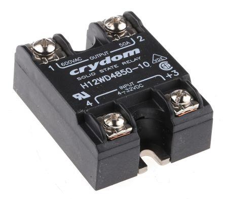 Sensata/Crydom H12WD Series Solid State Relay, 50 A Load, Panel Mount, 660 V rms Load, 32 V dc Control, H12WD4850-10