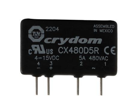 Sensata/Crydom CX Series Solid State Relay, 5 A Load, PCB Mount, 660 V rms Load, 15 V dc Control, CX480D5R