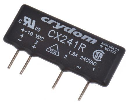 Sensata/Crydom Solid State Relay, 1.5 A Load, PCB Mount, 280 V rms Load, 10 V dc Control, CX241R