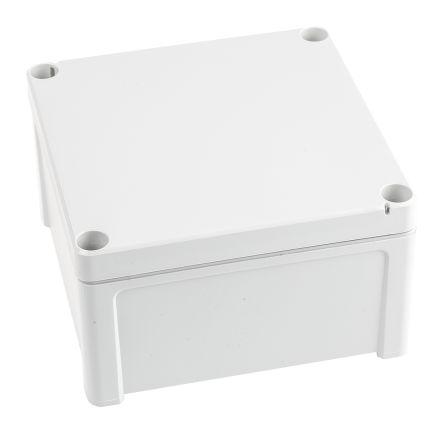 Fibox TEMPO Series Grey ABS Enclosure, IP65, Grey Lid, 130 x 130 x 75mm