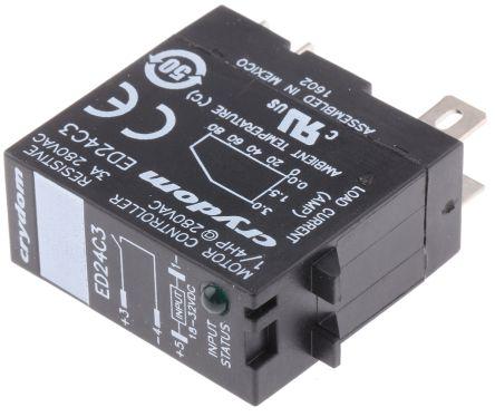 Sensata/Crydom Solid State Relay, 3 A Load, DIN Rail Mount, 280 V rms Load, 32 V dc Control, ED24C3