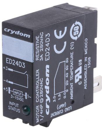 Sensata/Crydom Solid State Relay, 3 A Load, DIN Rail Mount, 280 V rms Load, 15 V dc Control, ED24D3