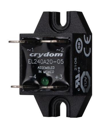 Sensata/Crydom EL Series Solid State Relay, 20 A Load, Panel Mount, 280 V ac Load, 8 V dc Control, EL240A20-05