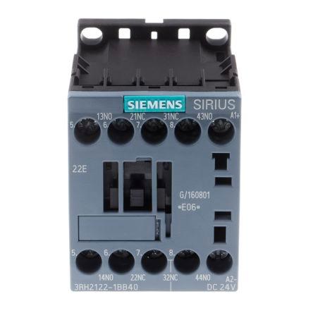 Siemens SIRIUS Innovation 3RH2 Contactor, 24 V dc Coil, 4 Pole, 10 A, 2NO + 2NC