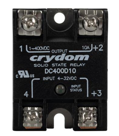 Sensata/Crydom DC Series Series Solid State Relay, 10 A Load, Panel Mount, 300 V dc Load, 32 V dc Control, DC400D10