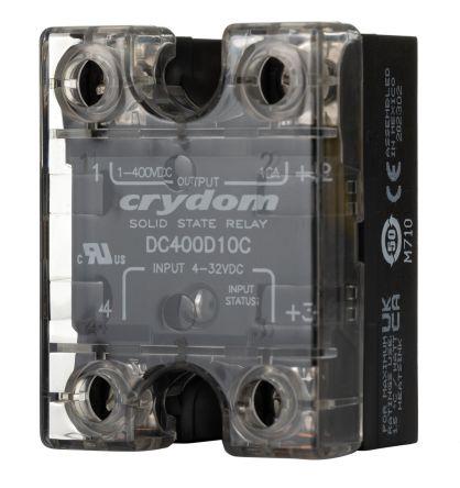 Sensata/Crydom PowerPlus DC Series Solid State Relay, 10 A Load, Panel Mount, 300 V dc Load, 32 V dc Control, DC400D10C