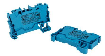 WAGO2004-1204 TOPJOB S, 2004 Series Feed Through Terminal Block, 4mm², Single-Level, Push-In Cage Clamp Termination,