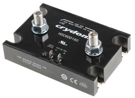 Sensata/Crydom HDC Series Solid State Relay, 160 A Load, Panel Mount, 48 V dc Load, 32 V dc Control, HDC60D160