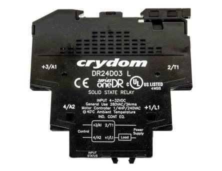 Sensata/Crydom Series Solid State Interface Relay, 32 V dc Control, 3 A Load, DIN Rail Mount, DR24D03