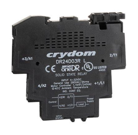 Sensata/Crydom SeriesOne DR Series Solid State Interface Relay, 32 V dc Control, 3 A Load, DIN Rail Mount, DR24D03R